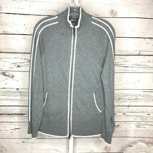 Eddie Bauer Sport Zip Front Sweater Size Large